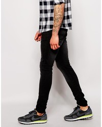 WÅVEN Waven To Asos Waven Jeans Erling Spray On Super Skinny Fit Washed Black Overdye