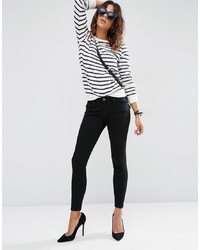 ASOS DESIGN Whitby Low Rise Skinny Jeans In Clean Black