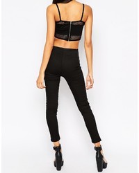 Asos Collection High Waisted Pants With Skinny Elastic Waist