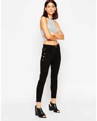 Asos Collection High Waisted Skinny Pants With Buckle Detail