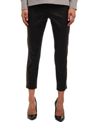 Tibi Edie Tropical Wool Leather Panel Skinny Pant Caual Pant