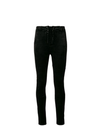 Unravel Project Lace Up Velour Skinny Trousers