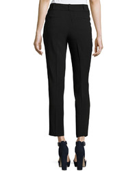 Laundry by Shelli Segal Mixed Media Slim Ankle Pants Black