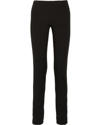Donna Karan Modern Icons Leather Trimmed Ponte Skinny Pants