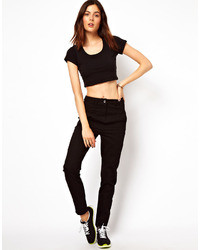 Asos Peg Trousers With Seam Detail In Twill
