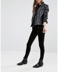 Blank NYC Suede Front Skinny Jeggings With Zip Pockets