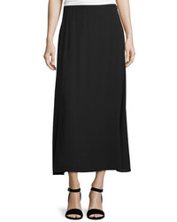 Eileen Fisher A Line Crepe Maxi Skirt Black