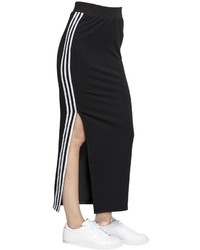 adidas Logo Stripes Cotton Jersey Skirt