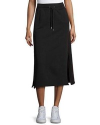 Public School Afra Drawstring Cotton Midi Skirt Black