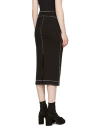 MCQ Alexander Ueen Black Contrast Stitch Skirt