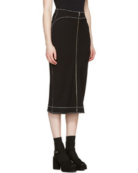 MCQ Alexander Ueen Black Contrast Stitch Skirt