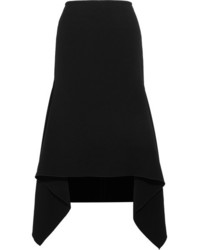 Dion Lee Asymmetric Bonded Crepe Midi Skirt Black