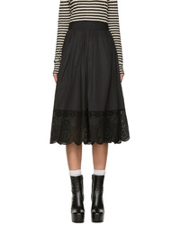 Marc Jacobs Black Broderie Anglaise Skirt