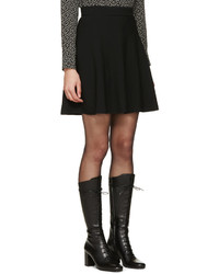 Saint Laurent Black Crpe Flare Skirt