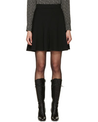 Saint Laurent Black Crpe Flare Skirt