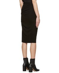 Givenchy Black Draped Crepe Skirt