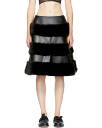 Noir Kei Ninomiya Black Faux Leather Skirt