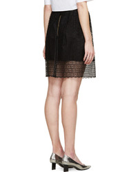 Marc Jacobs Black Layered Broderie Anglaise Skirt