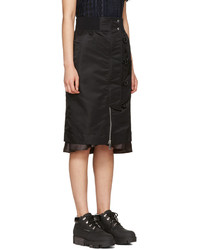 Sacai Black Nylon Ma 1 Skirt