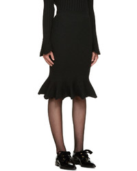 Lanvin Black Ribbed Skirt