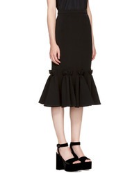 Edit Black Ruffled Hem Skirt