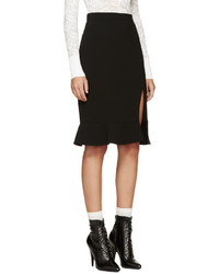 Altuzarra Black Slit Ruffled Mona Skirt