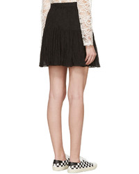 Saint Laurent Black Tiered Skirt