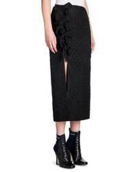 Fendi Bow Detail Cloque Midi Skirt