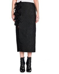 Fendi Bow Detail Cloque Midi Skirt
