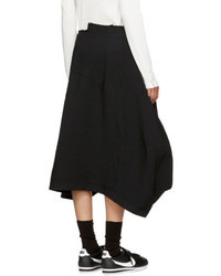 Comme des Garcons Comme Des Garons Black Asymmetric Crinkle Skirt