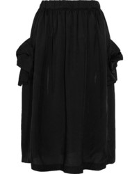Comme des Garcons Comme Des Garons Comme Des Garons Bow Detailed Taffeta Midi Skirt Black