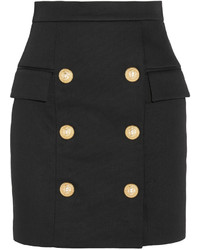 Balmain Cotton Mini Skirt Black