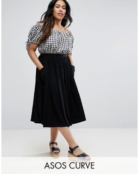 Asos Curve Curve Jersey Midi Skirt With Pockets