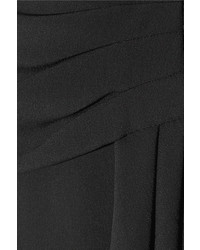 Prada Draped Crepe Midi Skirt Black