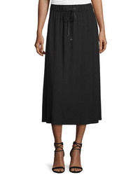 Eileen Fisher Drawstring A Line Jersey Skirt Black Plus Size