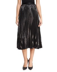 Diane von Furstenberg Heavyn Metallic Pliss Midi Skirt
