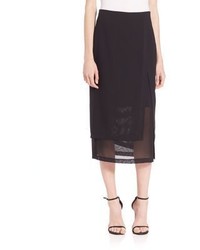 DKNY Layered Front Slit Skirt