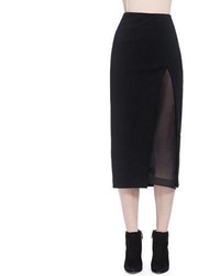 Donna Karan Slit Shadow Paneled Skirt