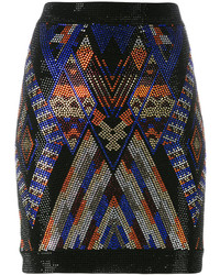 Balmain Stone Beaded Pattern Skirt