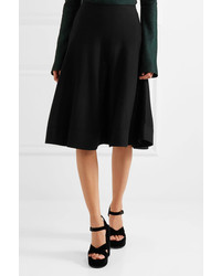 Lanvin Stretch Wool Blend Midi Skirt Black