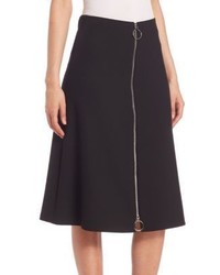 Set Two Way Zip Front A Line Skirt
