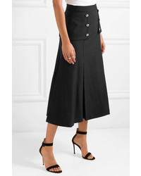 Alexander McQueen Wool Blend Midi Skirt Black