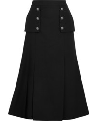 Alexander McQueen Wool Blend Midi Skirt Black