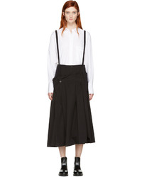 Y's Ys Black Long Suspender Skirt