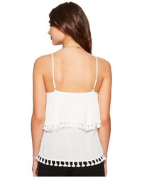 1 STATE 1state Spaghetti Strap Pop Over Top W Tassels Sleeveless
