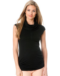 A Pea in the Pod Apeainthepod Three Dots Sleeveless Turtleneck Side Ruched Maternity Top
