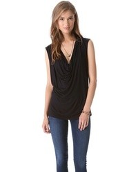 Velvet Fonda Top With Faux Leather Sleeves