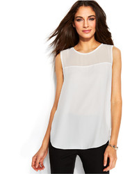 Vince Camuto Sleeveless Sheer Panel Blouse