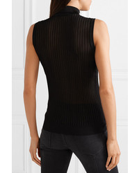 Givenchy Embroidered Ribbed Knit Turtleneck Top