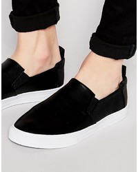 Asos Brand Slip On Sneakers In Black